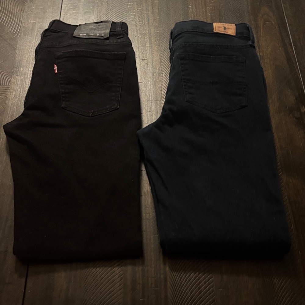 2 Pairs Boy’s Black Jeans - Size 14